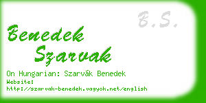 benedek szarvak business card